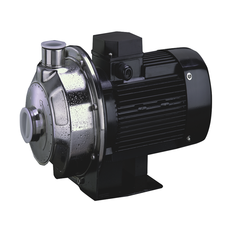 非自吸不銹鋼臥式單級(jí)離心泵，主要零部件采用不銹鋼板沖壓結(jié)構(gòu)，配加長(zhǎng)軸電機(jī)，軸向入口和徑向出口。